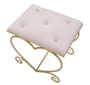 Sgabello Heart Rosa 50x37,5x51,5 cm in Ferro e MDF e Spugna e Poliestere Oro e Crema-4