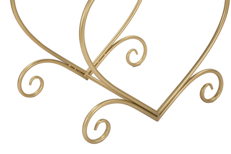 Sgabello Heart Rosa 50x37,5x51,5 cm in Ferro e MDF e Spugna e Poliestere Oro e Crema-6