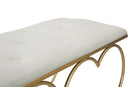Panca Heart Crema 105x37,5x51,5 cm in Ferro e MDF e Spugna e Poliestere Oro e Rosa-5