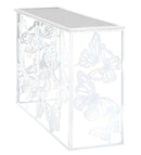 Console Bianco Butterfly 121,5x41x81 cm in Ferro MDF e Specchio Bianco e Oro-5