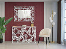 Console Bianco Butterfly 121,5x41x81 cm in Ferro MDF e Specchio Bianco e Oro-7