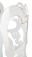 Porta Ombrelli Bianco Heart Ø21x55 cm in Ferro Bianco e Oro-3