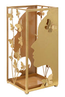 Porta Ombrelli Glam Face 24x22,5x48,5 cm in Ferro Oro-1