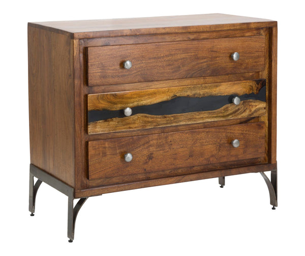 Comò Mustang 88x45x75 cm in Legno di Acacia e in Ferro Marrone e Grigio online