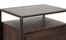 Comodino 1Door Burn 45x30x66 cm in Legno di Acacia e in Ferro Marrone-5