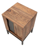 Comodino Yellowstone 44x40x64 cm in Legno di Acacia e in Ferro Marrone e Nero-4