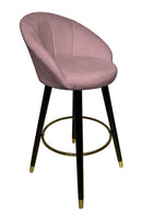 Sgabello Bar Prague Rosa 55x56x104 cm Legno e Spugna Rosa Nero e Oro-1