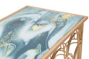 Console Arc 120x40x80,5 cm in Ferro MDF e Vetro Oro e Multicolor-5