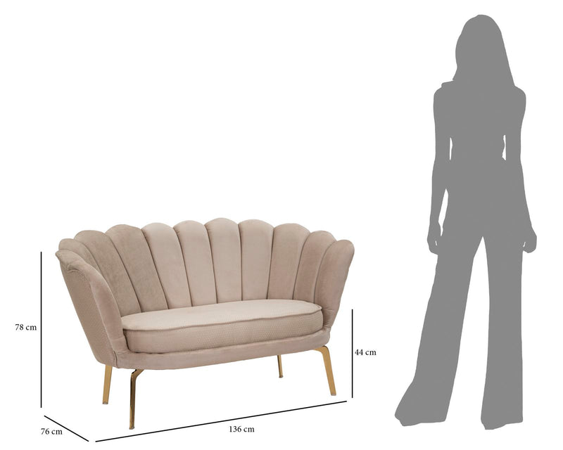 Divano 2 Posti 136x76x78 cm in Tessuto Imbottito-10