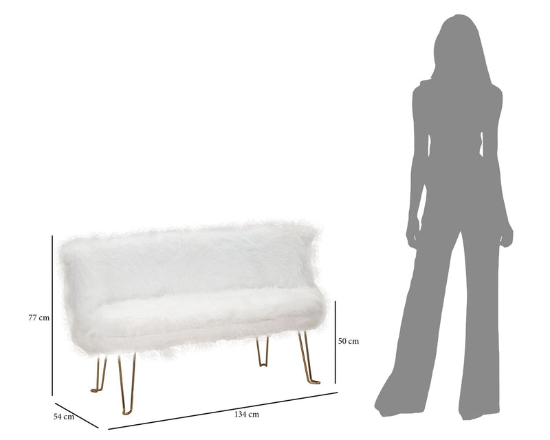 Divanetto 2 Posti 134x54x77 cm in Tessuto Imbottito-10