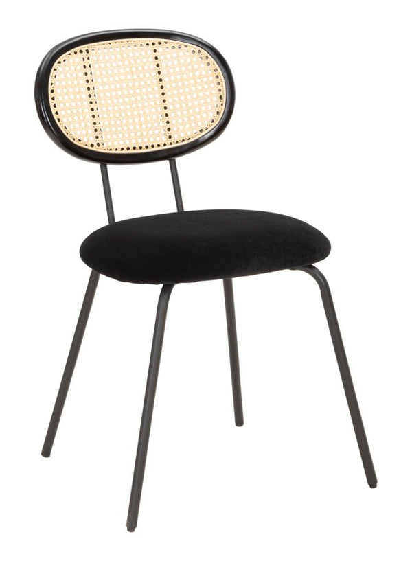 acquista Sedia 43x54x80 cm in Metallo e Tessuto Nero