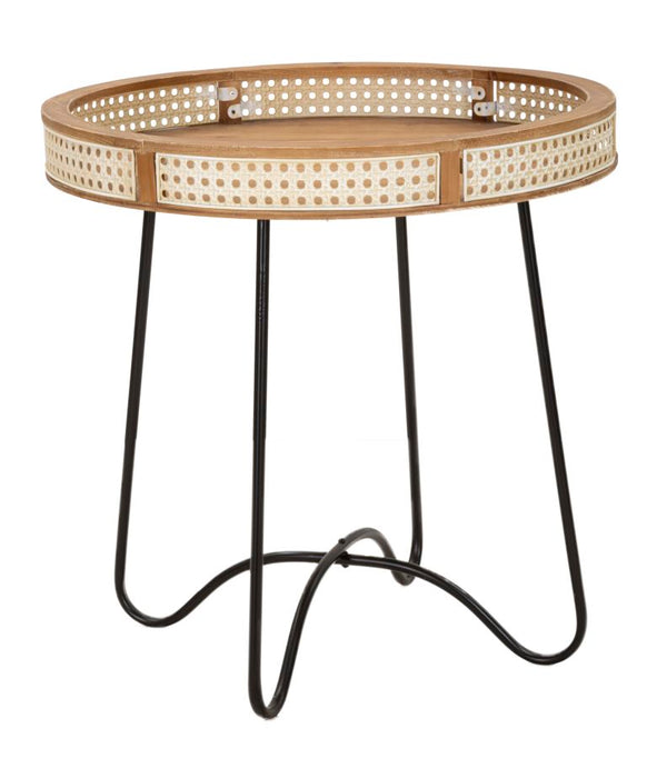 Tavolino Basso Ø60x60,5 cm in Metallo e Legno sconto