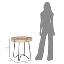 Tavolino Basso Ø60x60,5 cm in Metallo e Legno-6