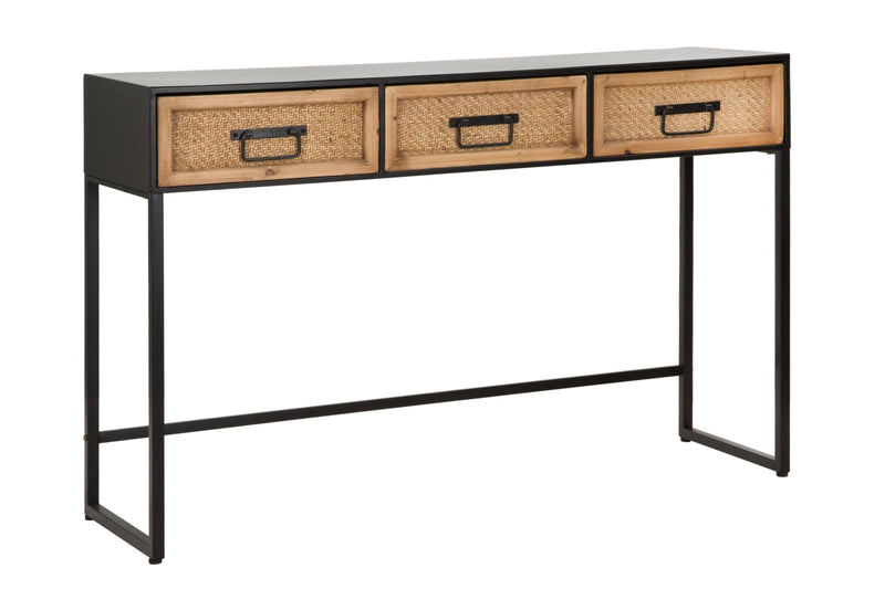 Consolle Fissa 3 Cassetti 120x35x78 cm in Metallo e Legno-1