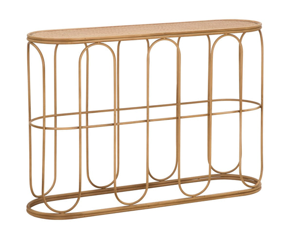 Consolle 110x32x77 cm in Metallo Piano in Rattan acquista