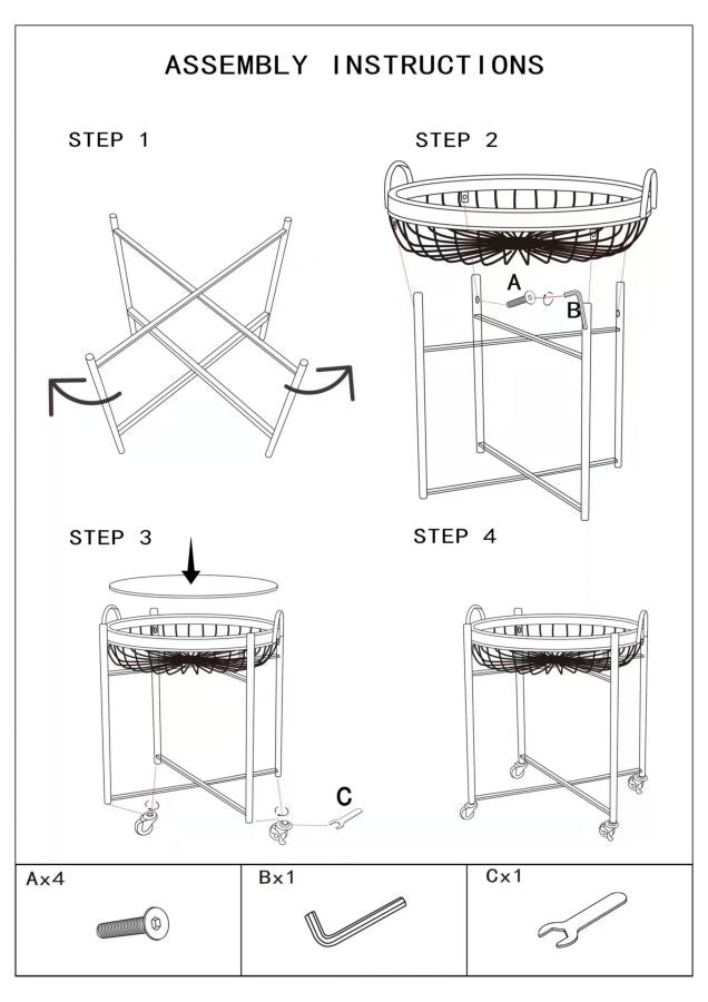 Carrello 2 Ripiani 57x55,5x62,5 cm con Ruote in Metallo e Rattan-9