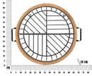 Mensola Rotonda da Parete 72,5x18x65 cm in Metallo e Rattan-7