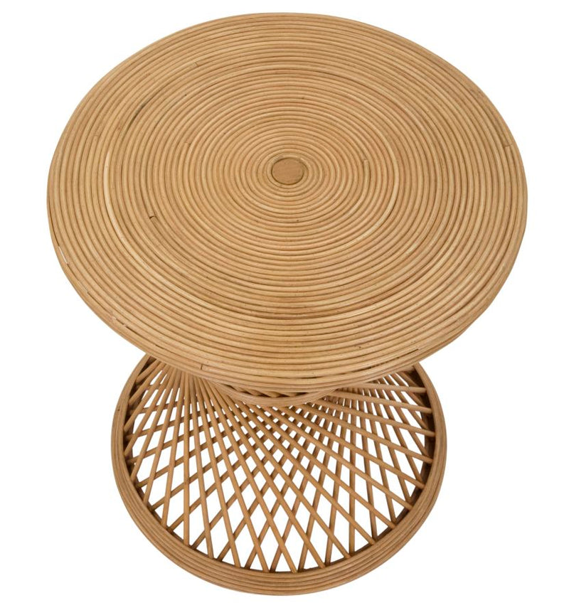 Tavolino Basso Ø48x56 cm in Rattan-2