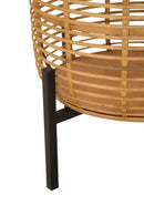 Set 2 Portavasi Ø41x47-33x39 cm in Metallo e Rattan-4
