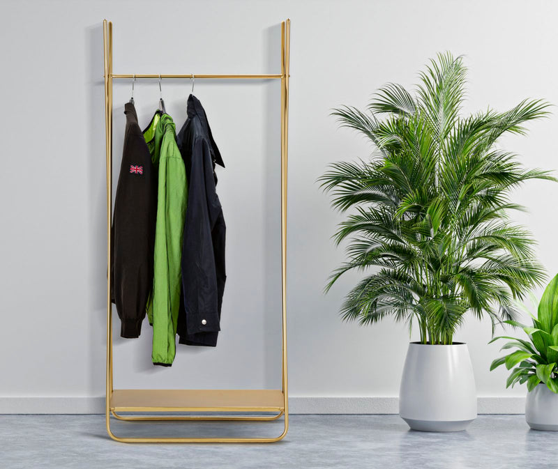 Appendiabiti 63,5x40,5x142 cm con Ripiano in Metallo-7