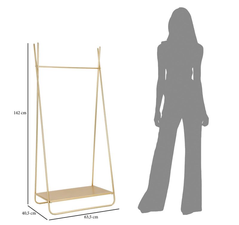 Appendiabiti 63,5x40,5x142 cm con Ripiano in Metallo-8