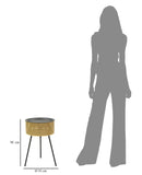 Tavolino Basso Ø35x50 cm in Metallo Oro e Nero-6