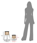 Set 2 Portavasi Ø21x40-19x22 cm in Metallo Nero e Crema-6