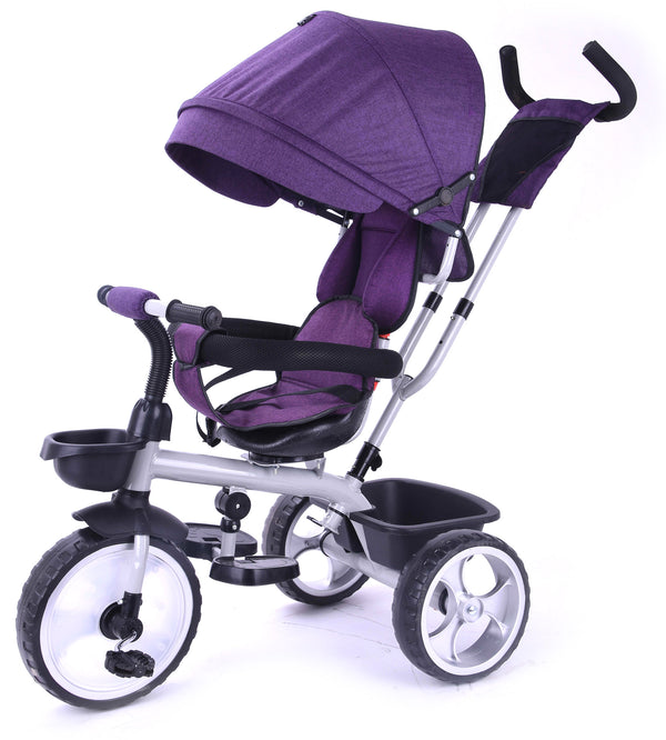 Triciclo Passeggino con Seggiolino Reversibile per Bambini con Parasole Viola acquista