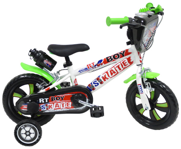 Bicicletta per Bambino 12" 2 Freni Gomme in EVA Rt-Boy Skate Bianca/Verde acquista