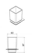 Porta Spazzolini Quadrato 6,3x6,3x10 cm in Vetro Bonussi-2