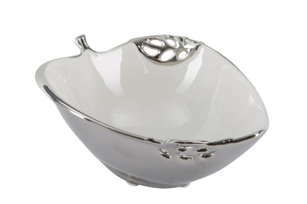 Svuota Tasche Apple Pod Picc. 18x15x7 cm in Ceramica Bianco e Argento acquista