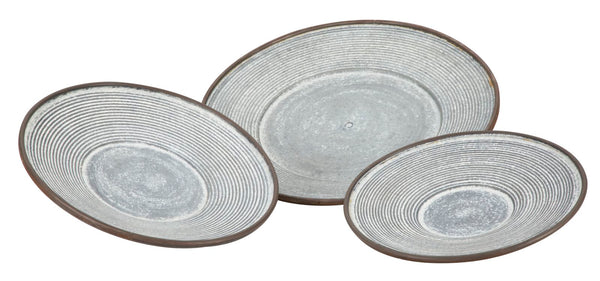 Vassoio Clot Ø50,5x4,5- 39,2x4.5-35x4 cm in Ferro Grigio sconto
