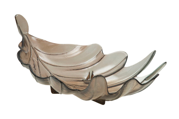online Svuota Tasche Leaf 46x24x13 cm Vetro Marrone Chiaro