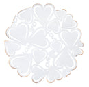 Svuota Tasche Bianco Heart Ø29x4 cm in Ferro Bianco e Oro-3