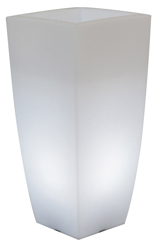 Vaso Luminoso Quadrato 33x33x70 cm Bauer Home Light Ghiaccio e Bianco prezzo