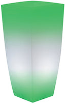 Vaso Luminoso Quadrato 33x33x70 cm Bauer Home Light Ghiaccio e Verde-1