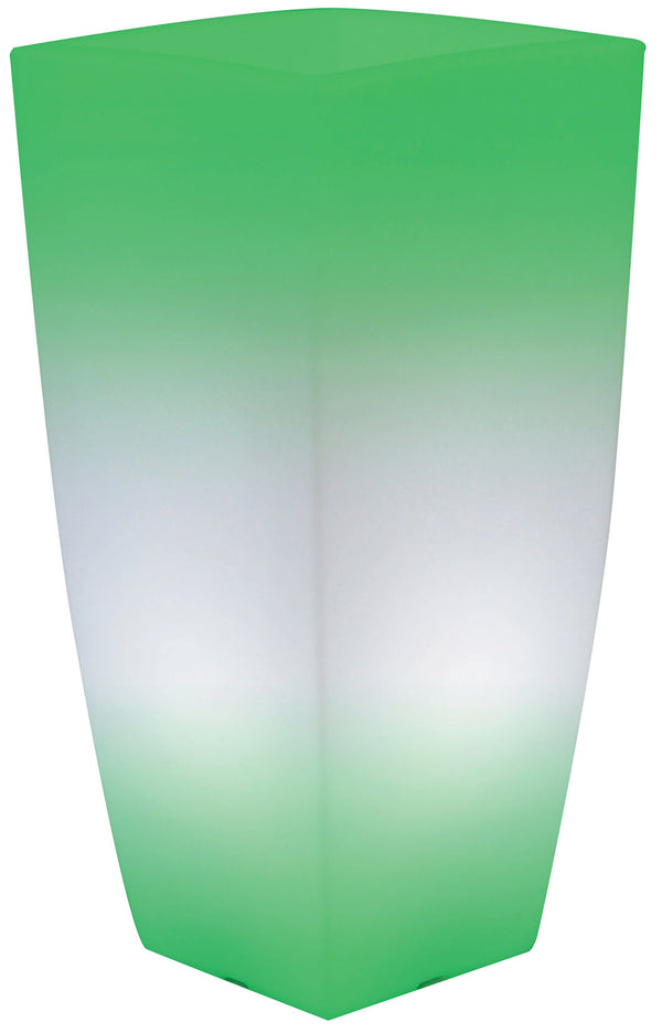 Vaso Luminoso Quadrato 33x33x70 cm Bauer Home Light Ghiaccio e Verde online