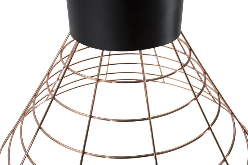 Lampadario Net Ø45x42 cm Metallo Nero e Rame-4