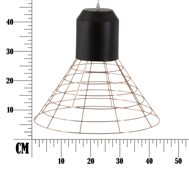 Lampadario Net Ø45x42 cm Metallo Nero e Rame-6
