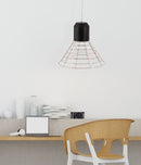 Lampadario Net Ø45x42 cm Metallo Nero e Rame-7