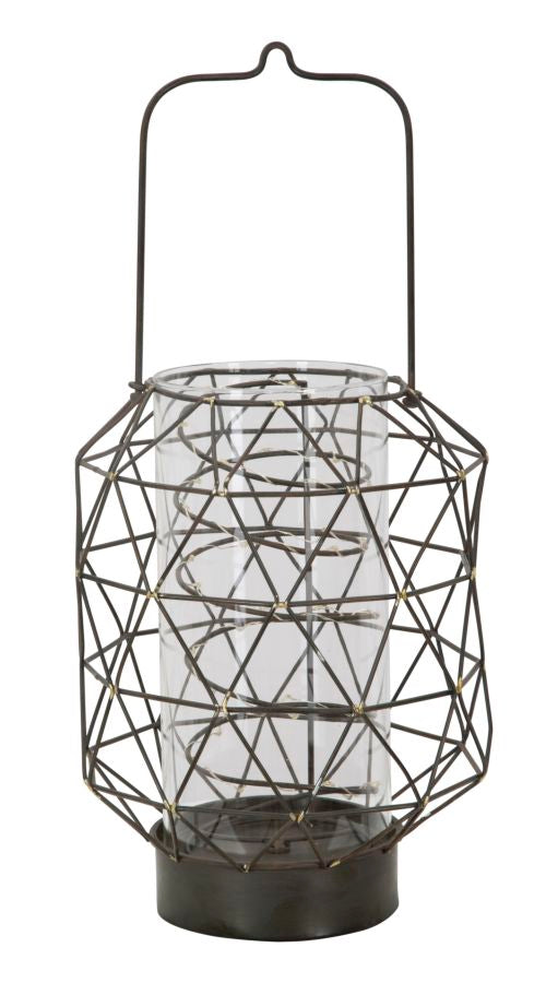 Lanterna Oxy Ø20,5x32,5 cm in Ferro e Vetro Nero online