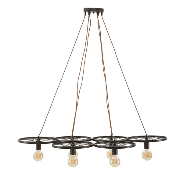 Lampadario Indust Circle 6 Luci 110x60x6 cm in Ferro acquista