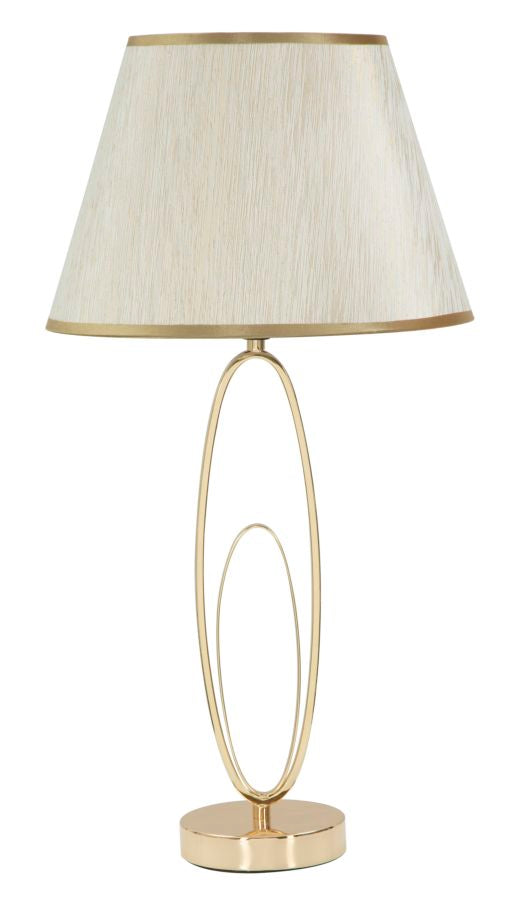 sconto Lampada da Tavolo Glam Flush Ø30x58 cm in Ferro e Poliestere Oro e Crema