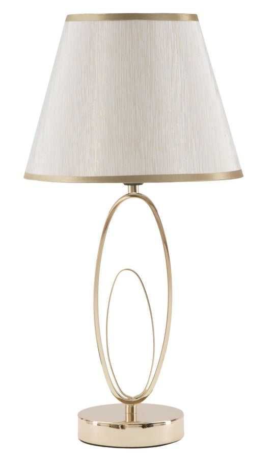 Lampada da Tavolo Glam Flush Ø24x47 cm in Ferro e Poliestere Oro e Crema sconto