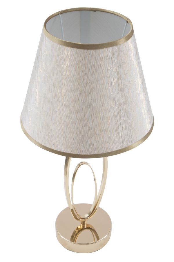 Lampada da Tavolo Glam Flush Ø24x47 cm in Ferro e Poliestere Oro e Crema-6