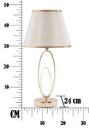 Lampada da Tavolo Glam Flush Ø24x47 cm in Ferro e Poliestere Oro e Crema-8