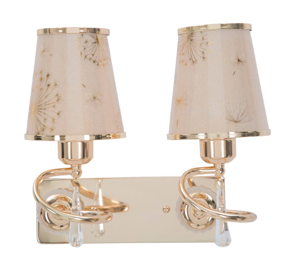 sconto Lampada da Muro Glam Ring Doppia 32x18x27 cm in Ferro e Plastica Oro