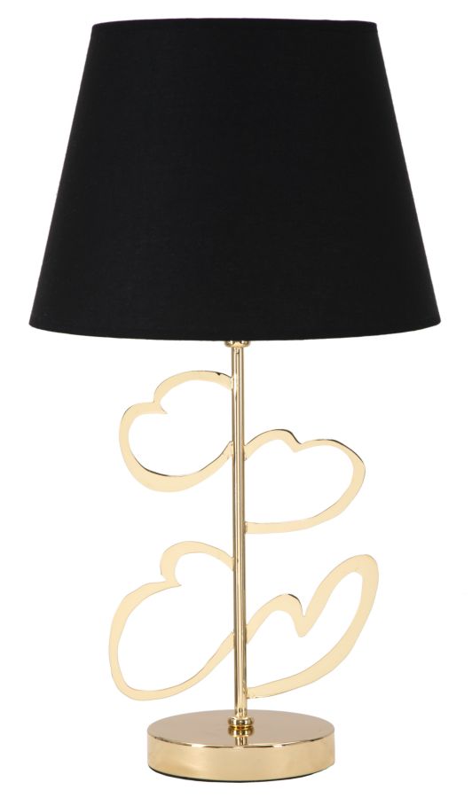 online Lampada da Tavolo Glam Harts Ø30x54,5 cm in Ferro e Tessuto Nero e Oro