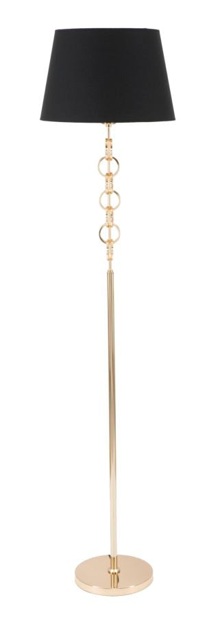 Lampada da Tavolo Rings Ø40x170 cm in Ferro e Tessuto Nero e Oro prezzo