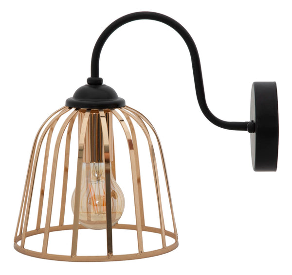 sconto Lampada da Muro Elegant 16x25x28 cm in Ferro Nero e Oro